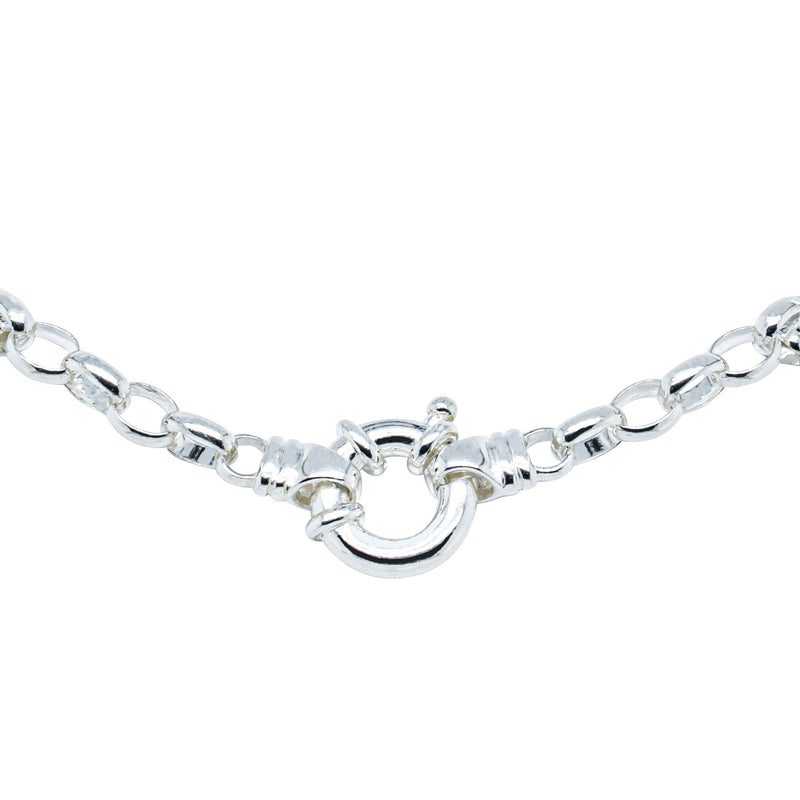 Sterling Silver Oval Belcher Bracelet-Bracelet-Walker & Hall