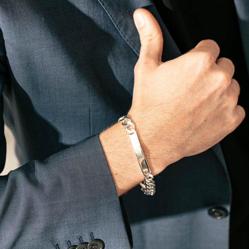 Sterling Silver ID Bracelet-Bracelet-Walker & Hall