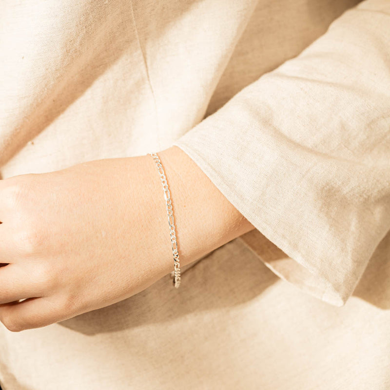 Sterling Silver Figaro Bracelet-Bracelet-Walker & Hall