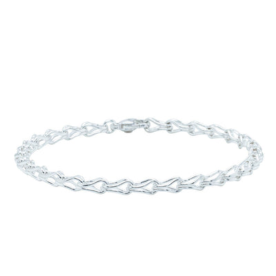 Sterling Silver Wishbone Bracelet-Bracelet-Walker & Hall