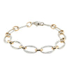 Sterling Silver & 9ct Yellow Gold Fancy Oval Bracelet-Bracelet-Walker & Hall