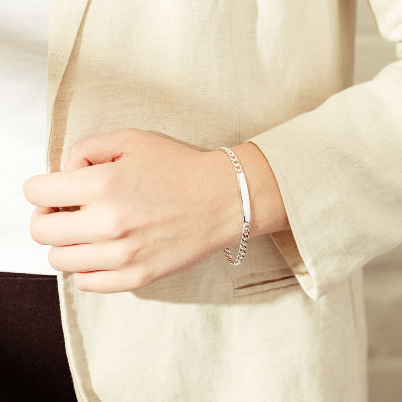 Sterling Silver ID Bracelet-Bracelet-Walker & Hall