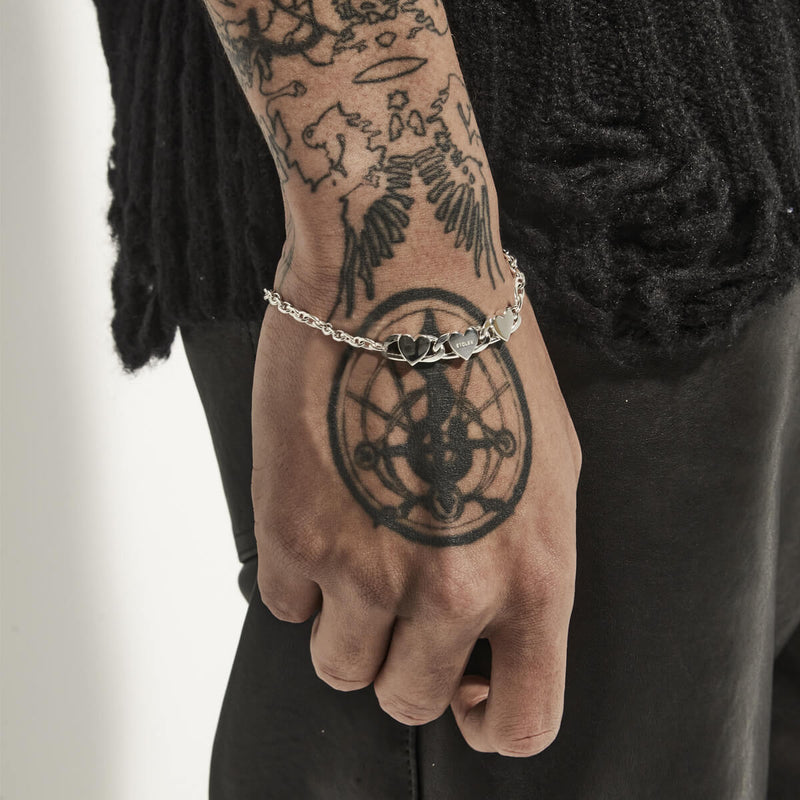 Stolen Girlfriends Club Triple Heart Love Chain Bracelet - Sterling Silver-Bracelet-Walker & Hall