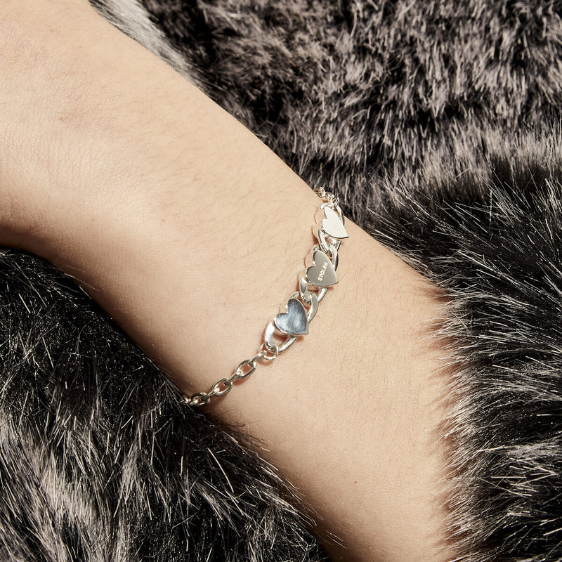 Stolen Girlfriends Club Triple Heart Love Chain Bracelet - Sterling Silver-Bracelet-Walker & Hall