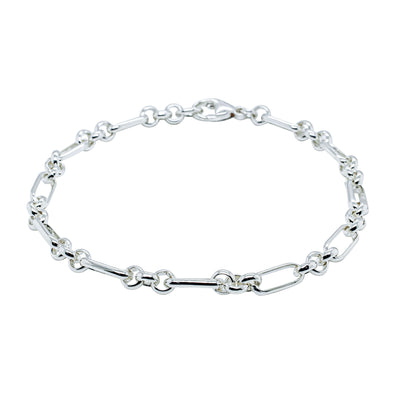 Sterling Silver Belcher Figaro Bracelet-Bracelet-Walker & Hall