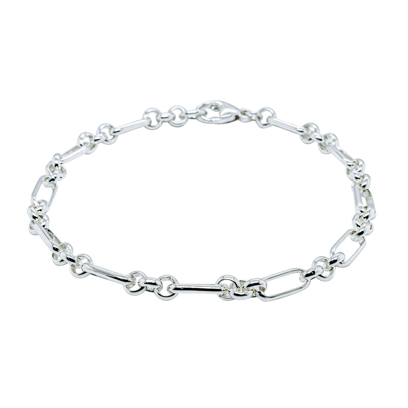 Sterling Silver Belcher Figaro Bracelet-Bracelet-Walker & Hall