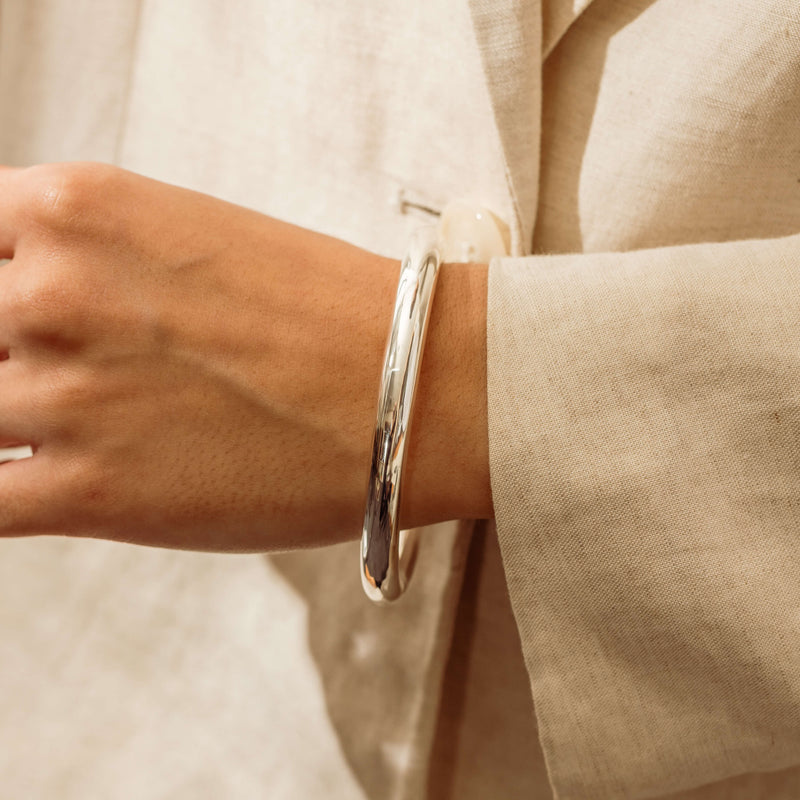 Sterling Silver Belcher 7mm Tube Bangle - Bracelet - Walker & Hall
