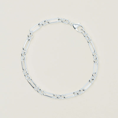 Sterling Silver Belcher Figaro Bracelet - Bracelet - Walker & Hall