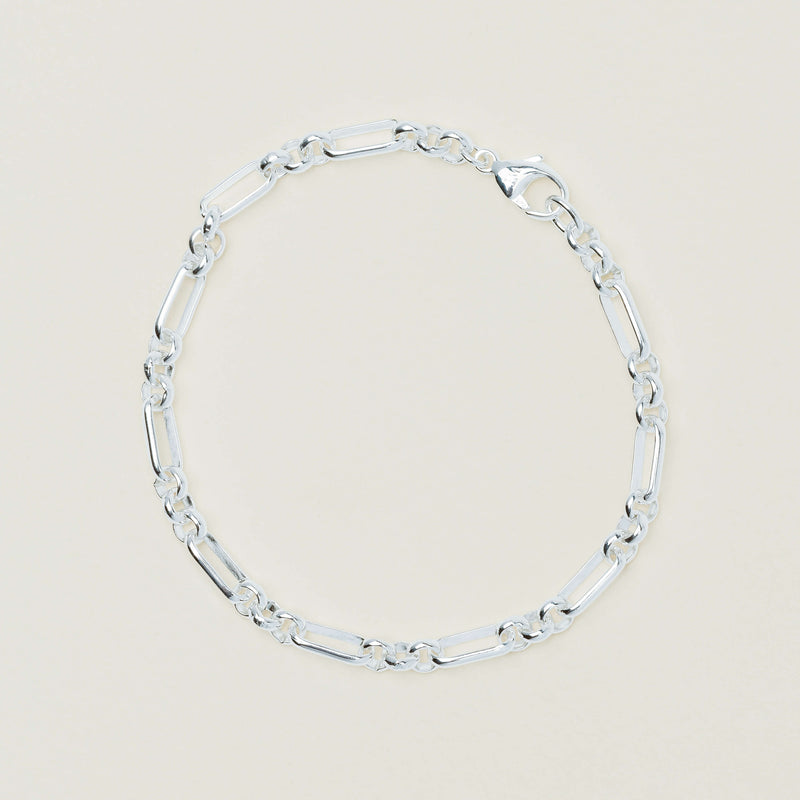 Sterling Silver Belcher Figaro Bracelet - Bracelet - Walker & Hall