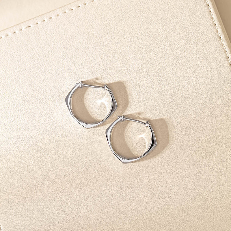 Sterling Silver Eos Hoop Earrings-Earrings-Walker & Hall