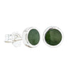 Sterling Silver NZ Greenstone Stud Earrings-Earrings-Walker & Hall