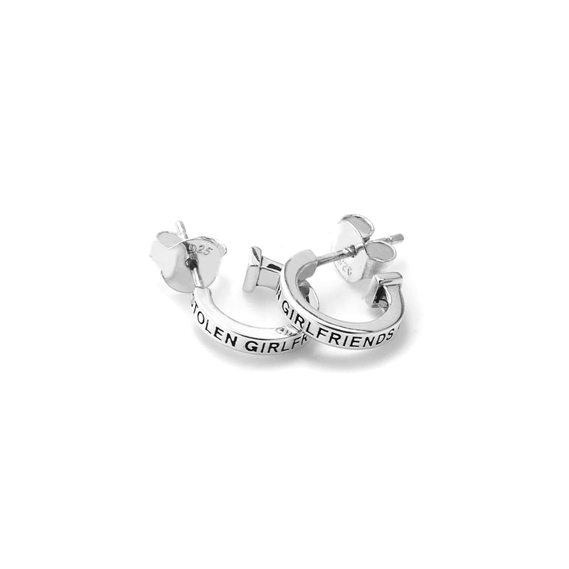 Stolen Girlfriends Club Clean Logo Hoop Earrings - Sterling Silver-Earrings-Walker & Hall