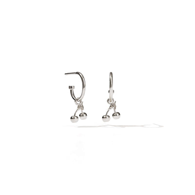 Meadowlark Cherry Signature Hoop Earrings - Sterling Silver-Earrings-Walker & Hall