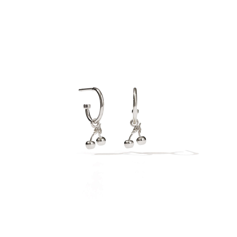 Meadowlark Cherry Signature Hoop Earrings - Sterling Silver-Earrings-Walker & Hall