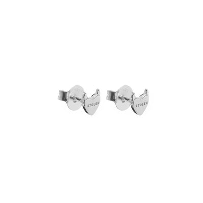Stolen Girlfriends Club Sinister Heart Stud Earrings - Sterling Silver-Earrings-Walker & Hall
