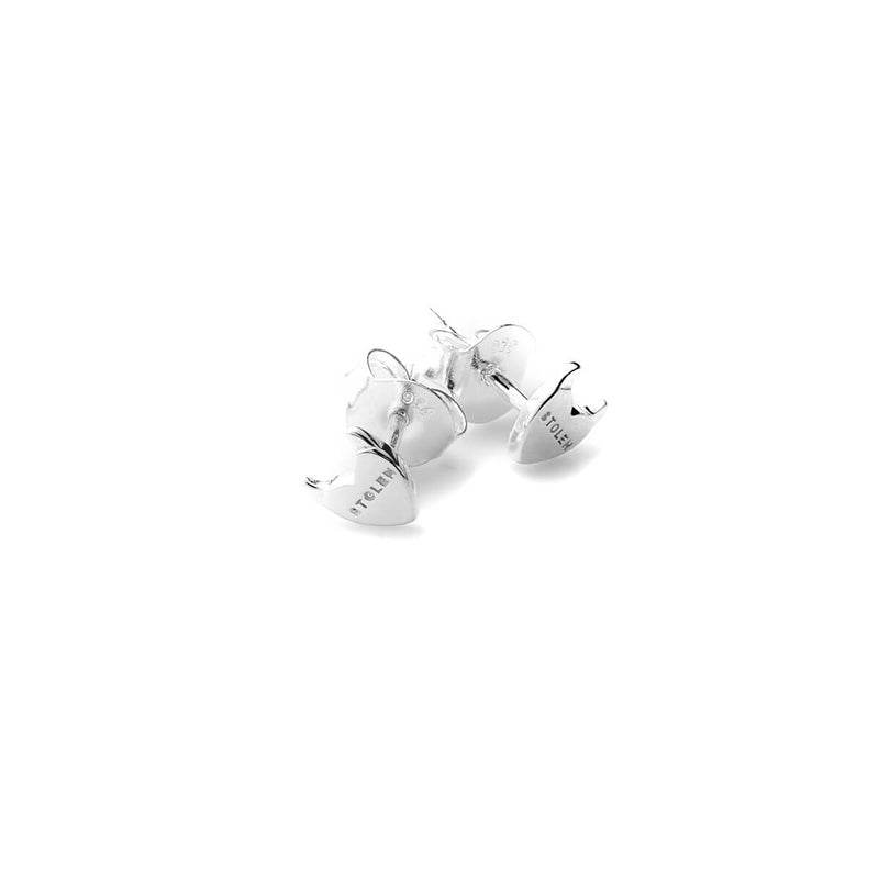 Stolen Girlfriends Club Sinister Heart Stud Earrings - Sterling Silver-Earrings-Walker & Hall