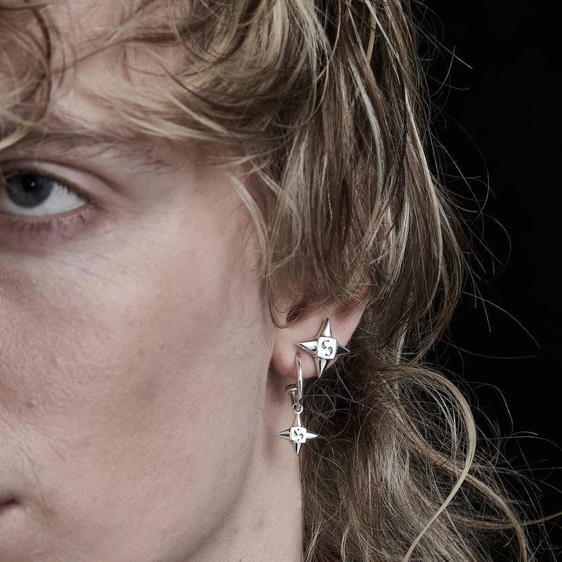 Stolen Girlfriends Club Star Shock Anchor Earrings - Sterling Silver-Earrings-Walker & Hall