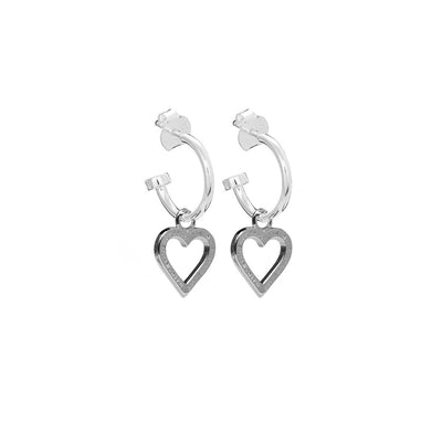 Stolen Girlfriends Club x Walker & Hall Halo Heart Earrings - Sterling Silver-Earrings-Walker & Hall