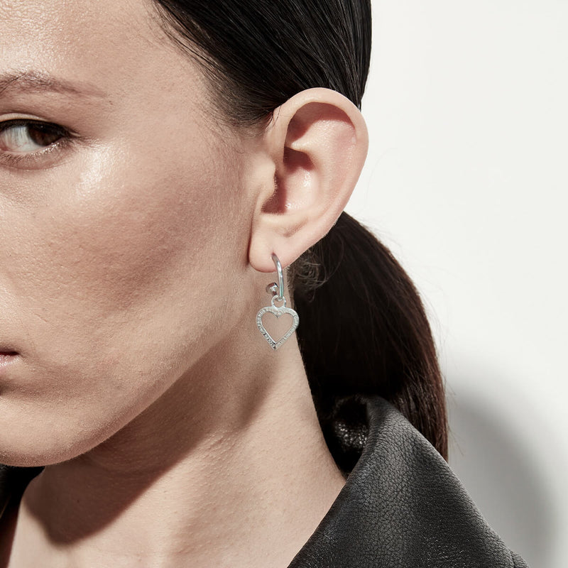 Stolen Girlfriends Club x Walker & Hall Halo Heart Earrings - Sterling Silver-Earrings-Walker & Hall