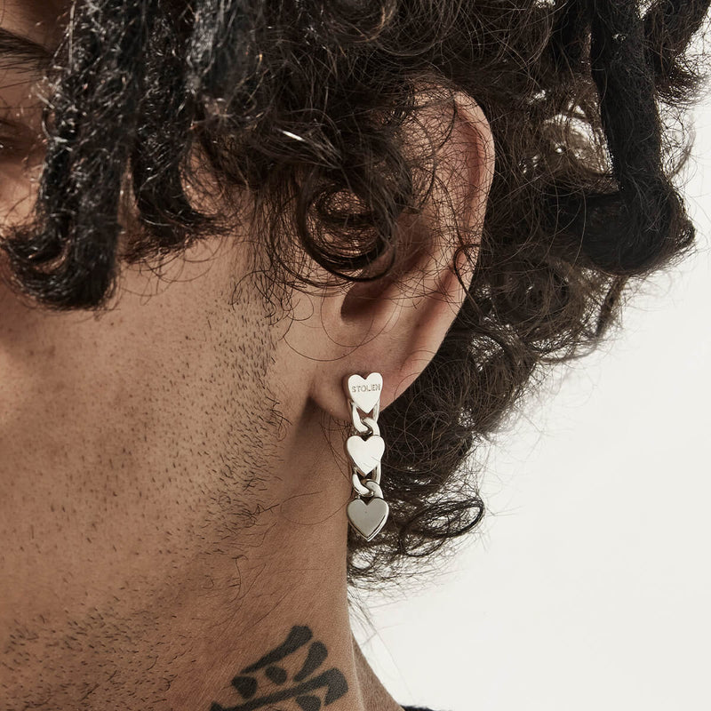 Stolen Girlfriends Club Love Chain Drop Earrings - Sterling Silver-Earrings-Walker & Hall