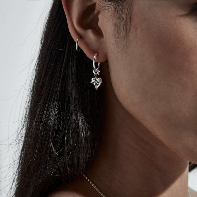 Stolen Girlfriends Club Celestial Heart Anchor Earrings - Sterling Silver - Earrings - Walker & Hall