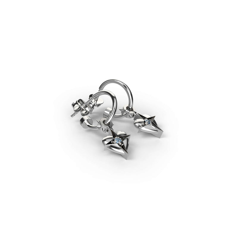 Stolen Girlfriends Club Celestial Heart Anchor Earrings - Sterling Silver - Earrings - Walker & Hall
