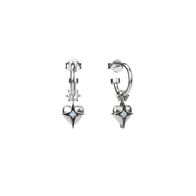 Stolen Girlfriends Club Celestial Heart Anchor Earrings - Sterling Silver - Earrings - Walker & Hall