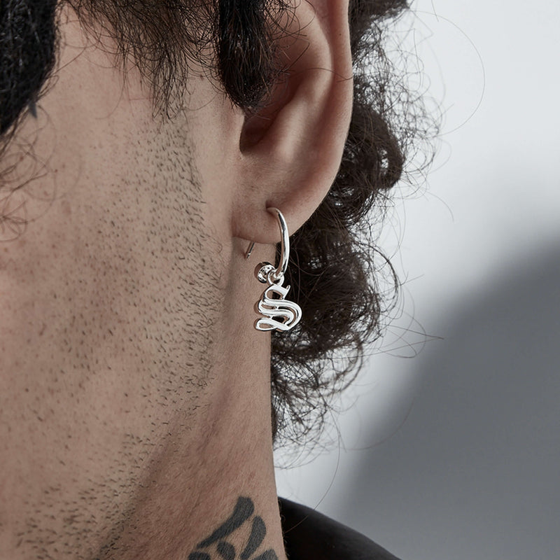 Stolen Girlfriends Club Old English Anchor Earrings - Sterling Silver - Earrings - Walker & Hall