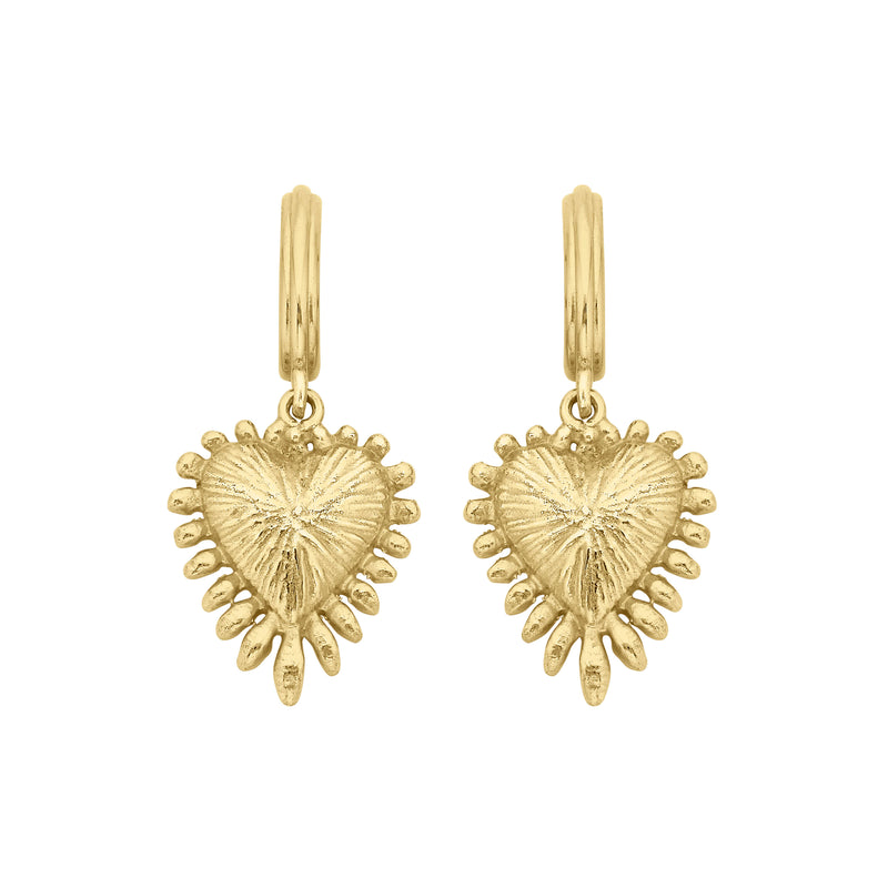 Zoe & Morgan Mini Heart Rays Earrings - Gold Vermeil - Earrings - Walker & Hall