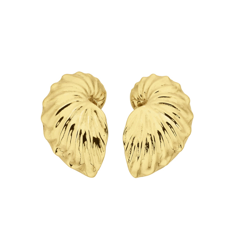 Zoe & Morgan Paper Nautilus Earrings - Gold Vermeil - Earrings - Walker & Hall