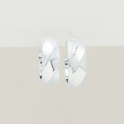 Sterling Silver Ripple Hoop Earrings - Earrings - Walker & Hall