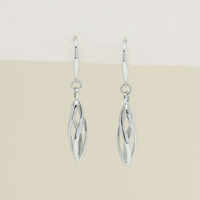 Sterling Silver Helix Drop Earrings - Earrings - Walker & Hall