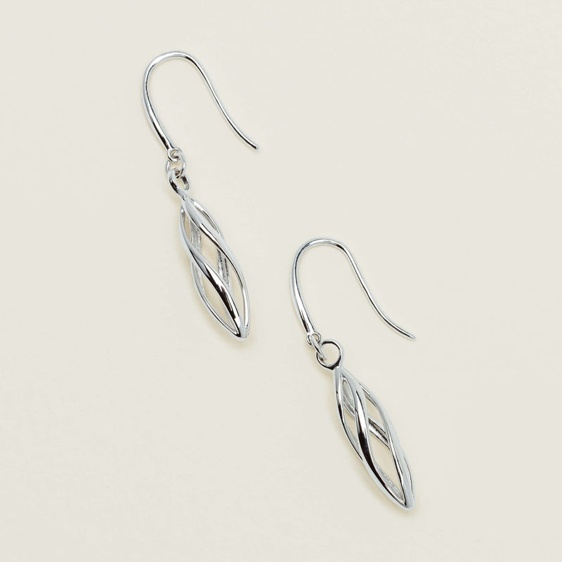 Sterling Silver Helix Drop Earrings - Earrings - Walker & Hall