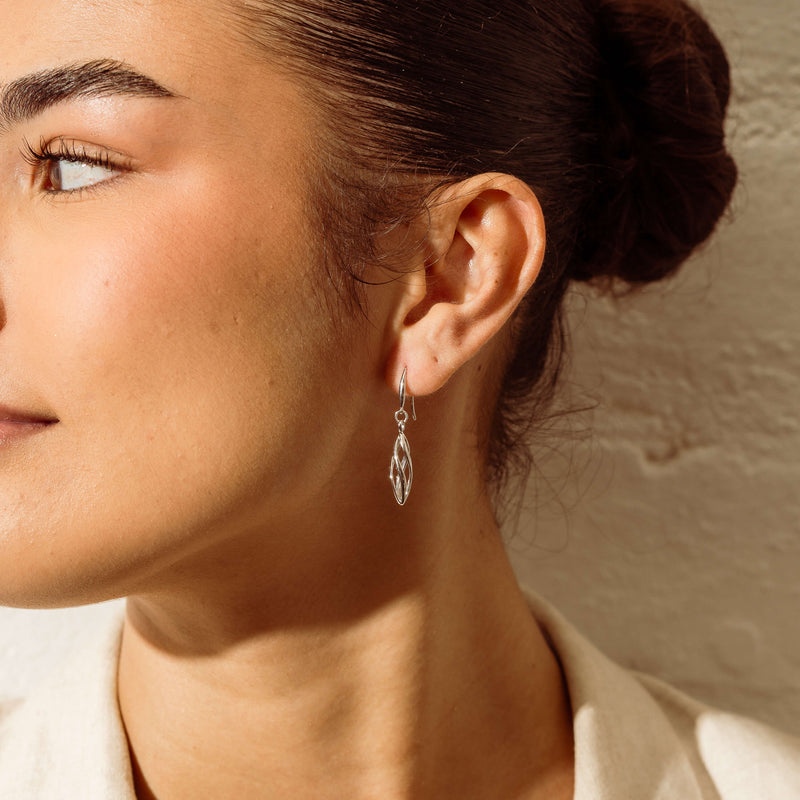 Sterling Silver Helix Drop Earrings - Earrings - Walker & Hall