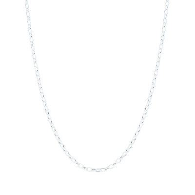 Sterling Silver Oval Belcher Chain-Necklace-Walker & Hall