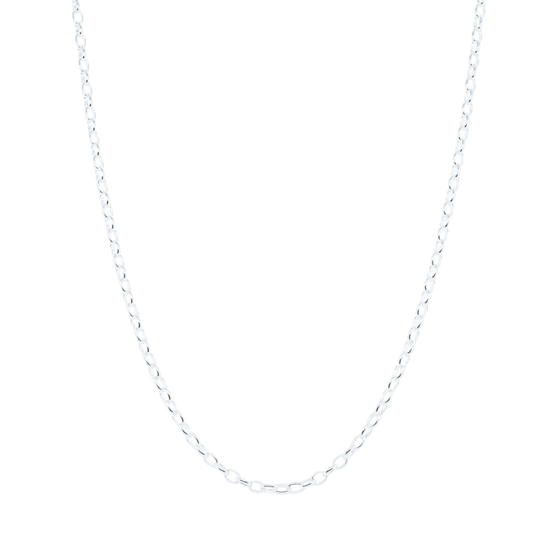 Sterling Silver Oval Belcher Chain-Necklace-Walker & Hall