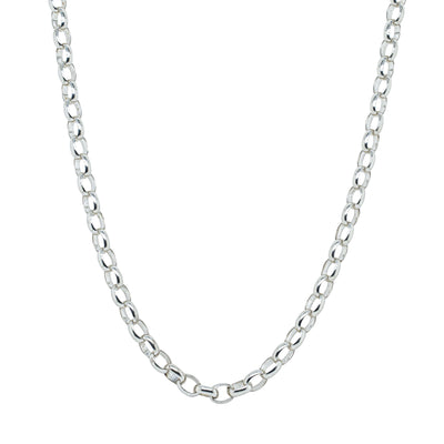 Sterling Silver Oval Belcher Chain-Necklace-Walker & Hall