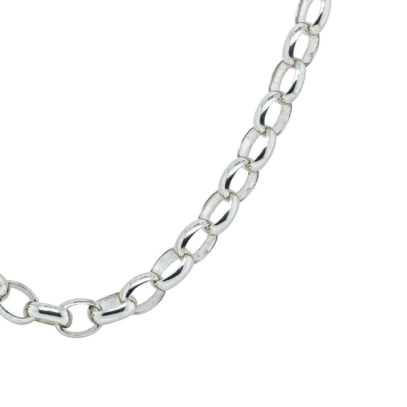 Sterling Silver Oval Belcher Chain-Necklace-Walker & Hall