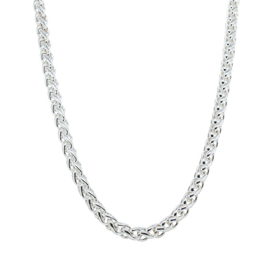Sterling Silver 5mm Wheat Chain-Necklace-Walker & Hall