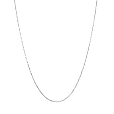 Sterling Silver Venetian Box Link Chain Necklace-Necklace-Walker & Hall