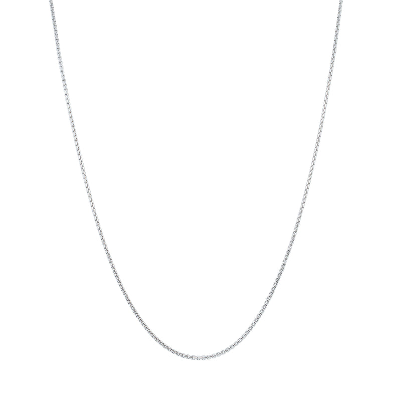 Sterling Silver Venetian Box Link Chain Necklace-Necklace-Walker & Hall