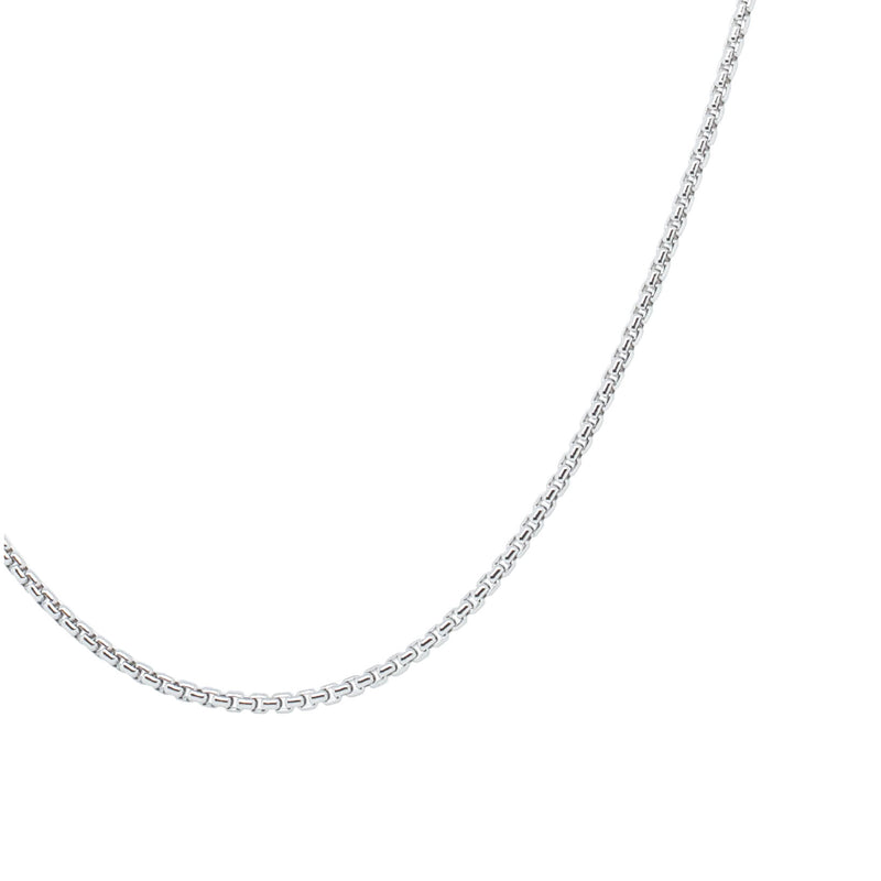 Sterling Silver Venetian Box Link Chain Necklace-Necklace-Walker & Hall