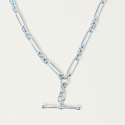 Sterling Silver Paperclip Link Fob Chain - Necklace - Walker & Hall