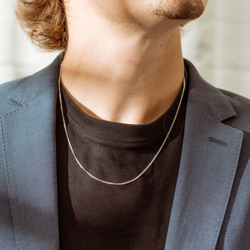 Sterling Silver Curb Chain-Necklace-Walker & Hall