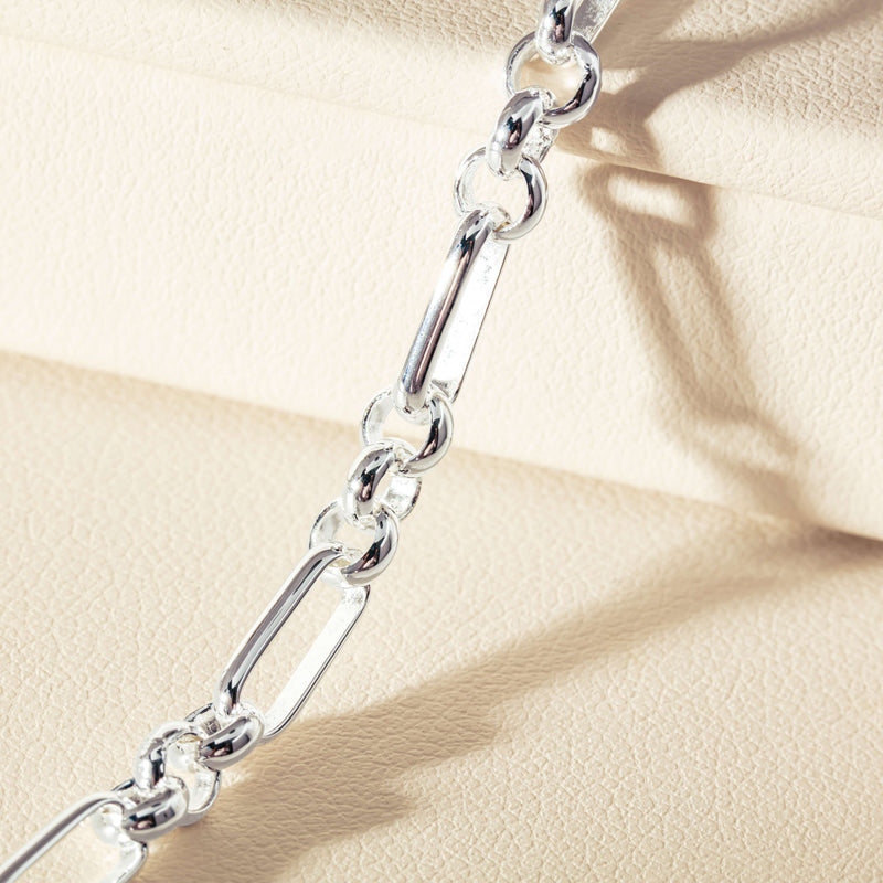 Sterling Silver Belcher Figaro Bracelet-Bracelet-Walker & Hall