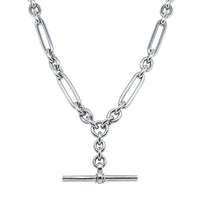 Deja Vu Sterling Silver Paperclip Link Fob Necklace - Necklace - Walker & Hall