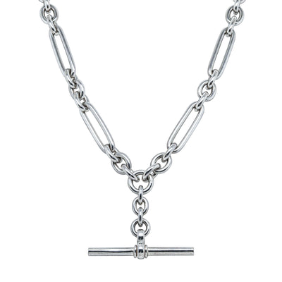 Deja Vu Sterling Silver Paperclip Link Fob Necklace - Necklace - Walker & Hall