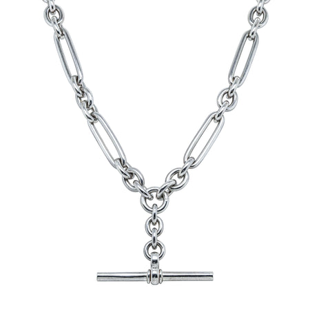 Deja Vu Sterling Silver Paperclip Link Fob Necklace - Necklace - Walker & Hall