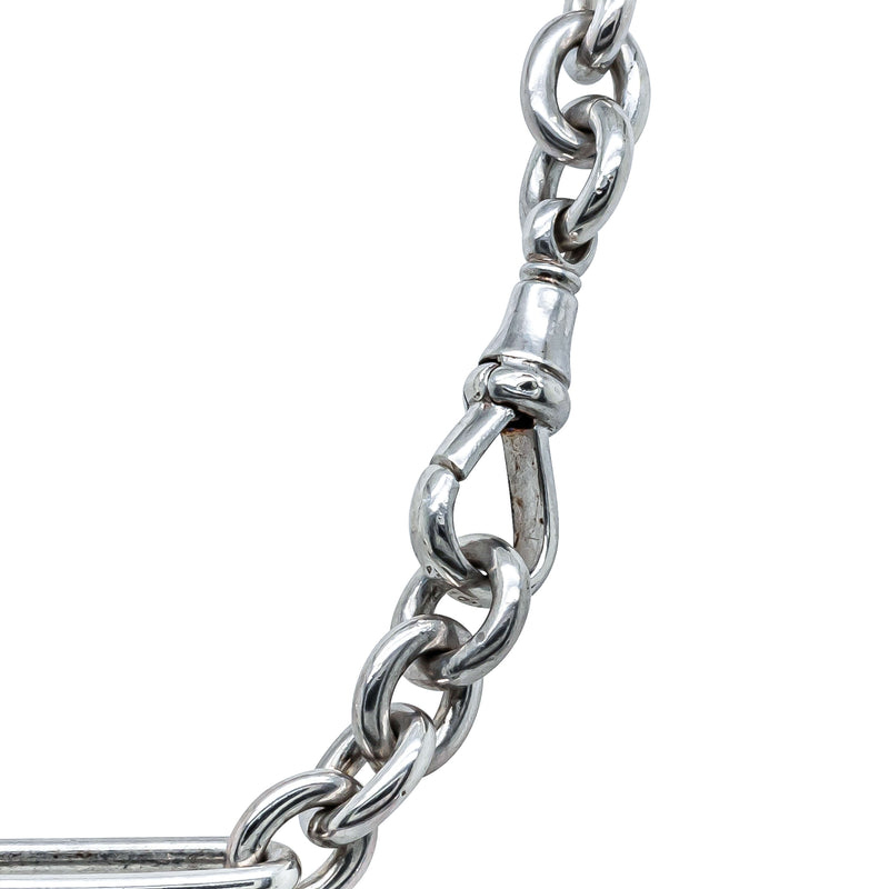 Deja Vu Sterling Silver Paperclip Link Fob Necklace - Necklace - Walker & Hall