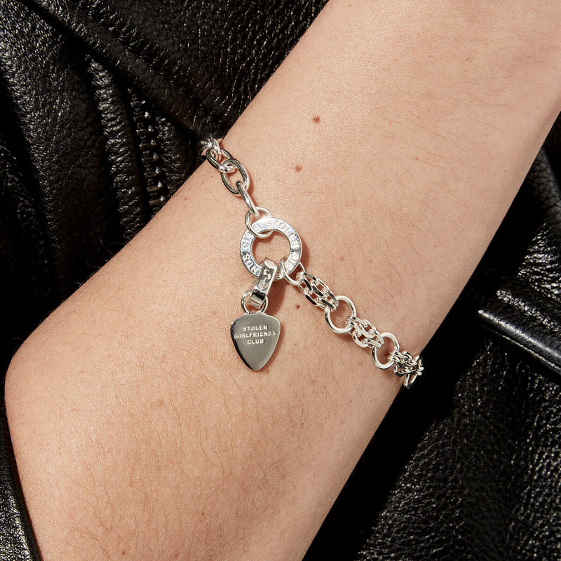 Stolen Girlfriends Club Guitar Pic Charm - Sterling Silver-Charm-Walker & Hall